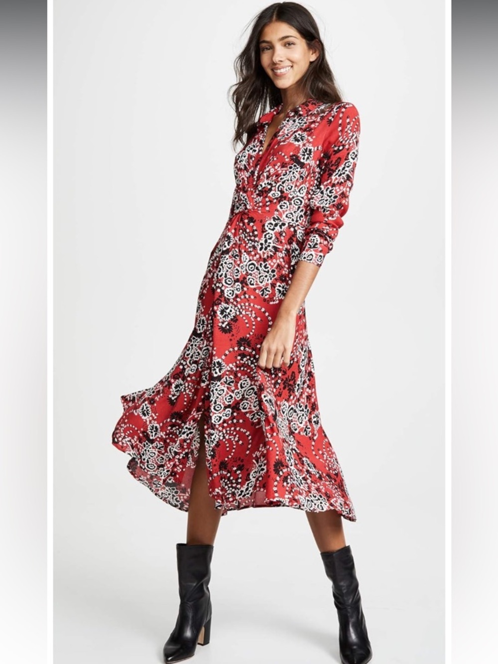 Free People Sz 2 Tough Love Maxi Shirtdress